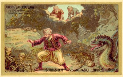 Sinbad est jeté vivant dans les fosses des morts - French School